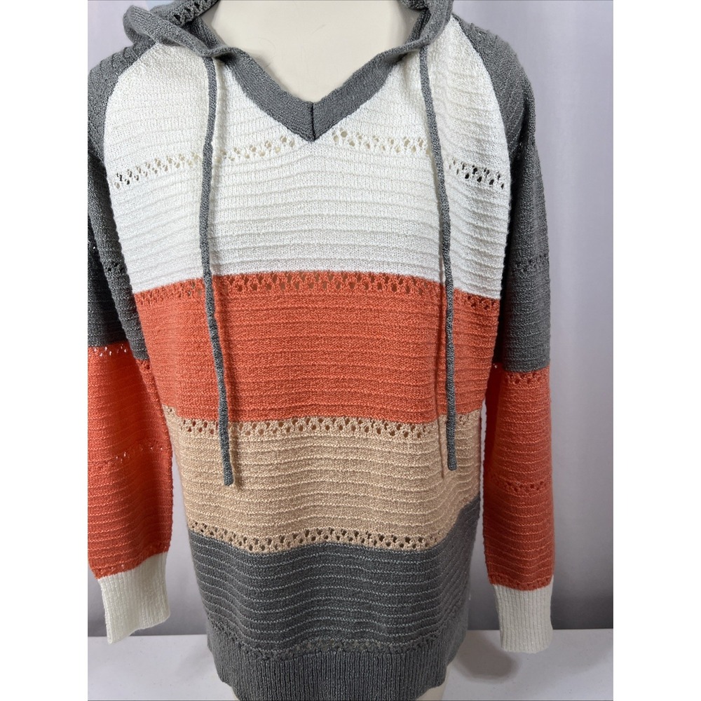 Unbranded Multicolored Hippie Boho Crocheted Hoodie‎ Sweater Size Large